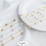 14K Peach Heart Star Beads Chain Baroque Pearl DIY Chain