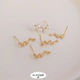 Color-Preserving 14K Bag Pearl Stud Earrings DIY Material Accessories
