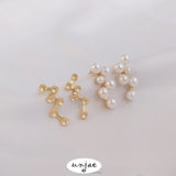 Color-Preserving 14K Bag Pearl Stud Earrings DIY Material Accessories