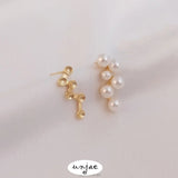 Color-Preserving 14K Bag Pearl Stud Earrings DIY Material Accessories