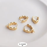 14K Color-Preserving Rhombus Pearl Earrings