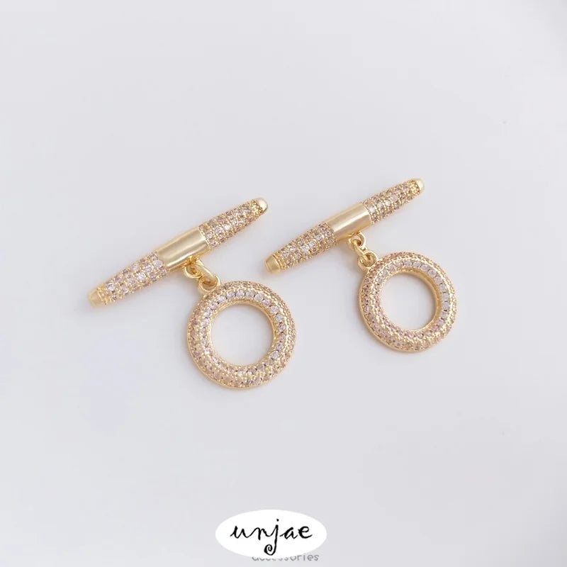 Color-Preserving 14K Bag Zircon OT Buckle for Jewelry DIY
