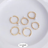 14K Copper-Clad Real Half-Hole Bead Ring DIY Open Ring