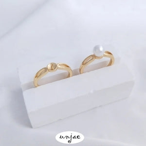 14K Copper-Clad Real Half-Hole Bead Ring DIY Open Ring