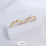 14K Copper-Clad Real Half-Hole Bead Ring DIY Open Ring