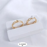 14K Copper-Clad Real Half-Hole Bead Ring DIY Open Ring