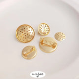 14K Copper-Clad Net Plate Brooch DIY Jewelry Material Disc