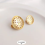 14K Copper-Clad Net Plate Brooch DIY Jewelry Material Disc