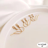 14K Anti-Allergic Flat Ear Hook Spring Belt Bead Earrings DIY Material