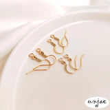 14K Anti-Allergic Flat Ear Hook Spring Belt Bead Earrings DIY Material