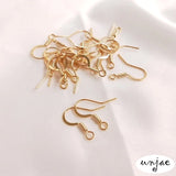 14K Anti-Allergic Flat Ear Hook Spring Belt Bead Earrings DIY Material