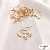 14K Anti-Allergic Flat Ear Hook Spring Belt Bead Earrings DIY Material