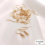 14K Anti-Allergic Flat Ear Hook Spring Belt Bead Earrings DIY Material
