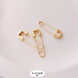 14K Gold-Coated Love Pin Copper-Plated Brooch Earrings