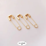 14K Gold-Coated Love Pin Copper-Plated Brooch Earrings
