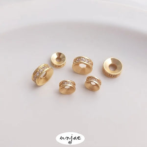14K Gold-Coated Zircon Bead Isolation Bead DIY Jewelry