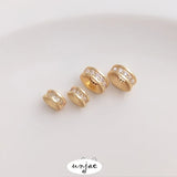 14K Gold-Coated Zircon Bead Isolation Bead DIY Jewelry