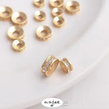 14K Gold-Coated Zircon Bead Isolation Bead DIY Jewelry