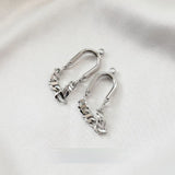 14K Gold-Covered Oval Chain DIY Earrings Hand-Made Material 2PCS