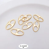 14K Double-Hole Pig Nose Oval Connector for DIY Jewelry