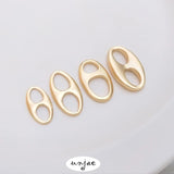 14K Double-Hole Pig Nose Oval Connector for DIY Jewelry