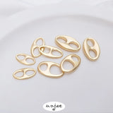 14K Double-Hole Pig Nose Oval Connector for DIY Jewelry