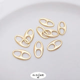 14K Double-Hole Pig Nose Oval Connector for DIY Jewelry