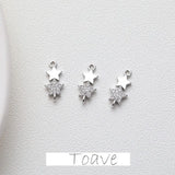 14K Star Double Pendant Set with Zircon Inlay