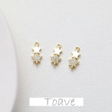 14K Star Double Pendant Set with Zircon Inlay