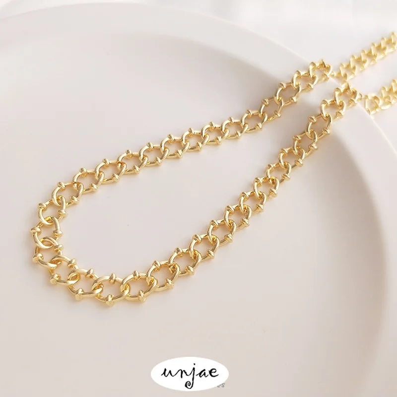 14K QQ Chain European & American Retro Coarse Ore Chain DIY Jewelry