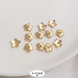 14K Small Daisy Rose Flower Bead Holder for DIY Bracelet Jewelry