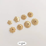 14K Small Daisy Rose Flower Bead Holder for DIY Bracelet Jewelry