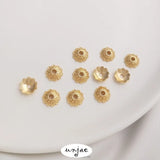 14K Small Daisy Rose Flower Bead Holder for DIY Bracelet Jewelry