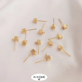 14K Square Earrings S925 Silver Needle DIY Ear Jewelry