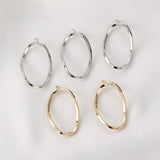 14K Geometric Twisted Square Oval Pendant Earrings DIY Accessories