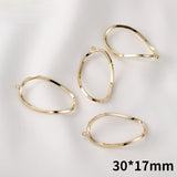 14K Geometric Twisted Square Oval Pendant Earrings DIY Accessories