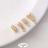 14K Zircon Melon Seed Buckle Pendant Holder DIY Jewelry Accessories