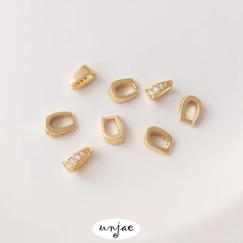 14K Zircon Melon Seed Buckle Pendant Holder DIY Jewelry Accessories