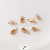 14K Zircon Melon Seed Buckle Pendant Holder DIY Jewelry Accessories
