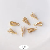 14K Zircon Melon Seed Buckle Pendant Holder DIY Jewelry Accessories