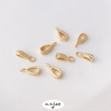 14K Zircon Melon Seed Buckle Pendant Holder DIY Jewelry Accessories