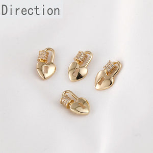 Color-preserving 14k Love Lock Screw Buckle Diy Accessories
