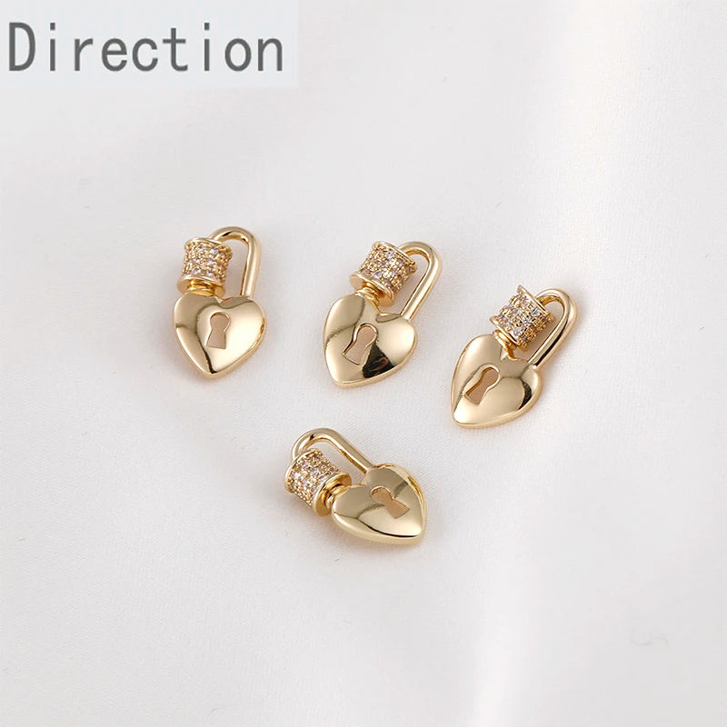 Color-preserving 14k Love Lock Screw Buckle Diy Accessories