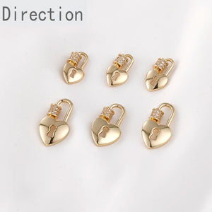 Color-preserving 14k Love Lock Screw Buckle Diy Accessories
