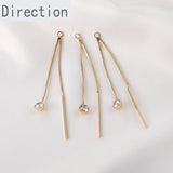 14k Snake Bone Chain Zircon Tassel Pendant Earrings DIY Accessories