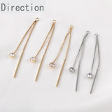 14k Snake Bone Chain Zircon Tassel Pendant Earrings DIY Accessories
