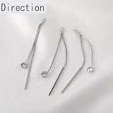 14k Snake Bone Chain Zircon Tassel Pendant Earrings DIY Accessories