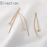 14k Snake Bone Chain Zircon Tassel Pendant Earrings DIY Accessories