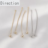 14k Gold-plated Copper Chain Beads Tassel Pendant Earrings