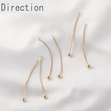 14k Gold-plated Copper Chain Beads Tassel Pendant Earrings